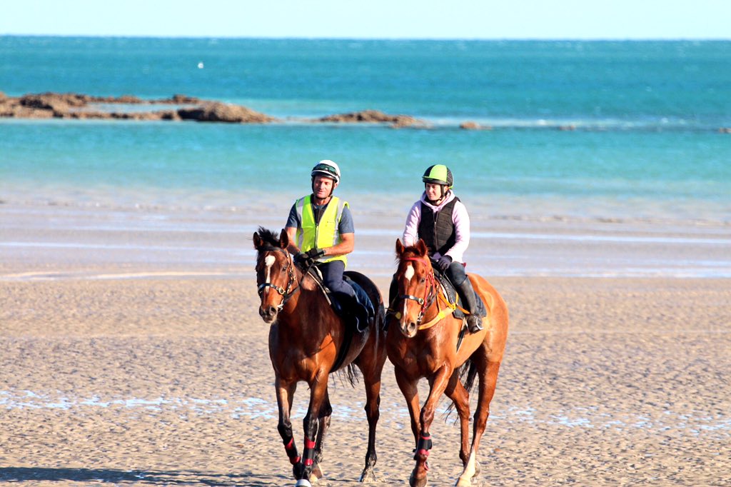 Beach work Broome <a href="/BroomeTurfClub/">Broome Turf Club</a> surrounded by turquoise water <a href="/Hallyboypeter/">Peter Hall</a>