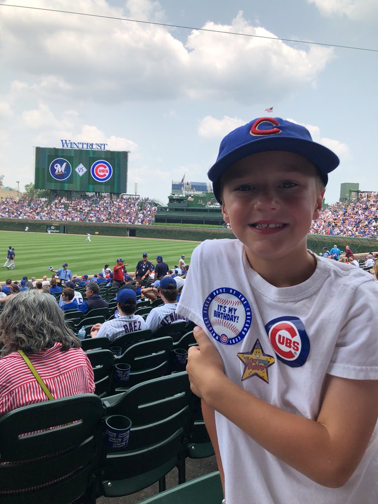 jburto80's tweet photo. Spending Carter’s birthday at Wrigley Field!! Go @Cubs Go @ARizzo44 https://t.co/rXCCmdrDj2