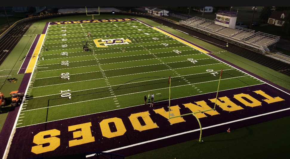 Channel1450com's tweet photo. Talking Taylorville Turf With Mayor Bruce Barry &amp; Lee Mateer: 
What did it take for the Tornadoes to get a new football field? 
DP discusses the impact the turf will have on the community
https://t.co/zXYNMTMqBR https://t.co/49FlrBZHQv