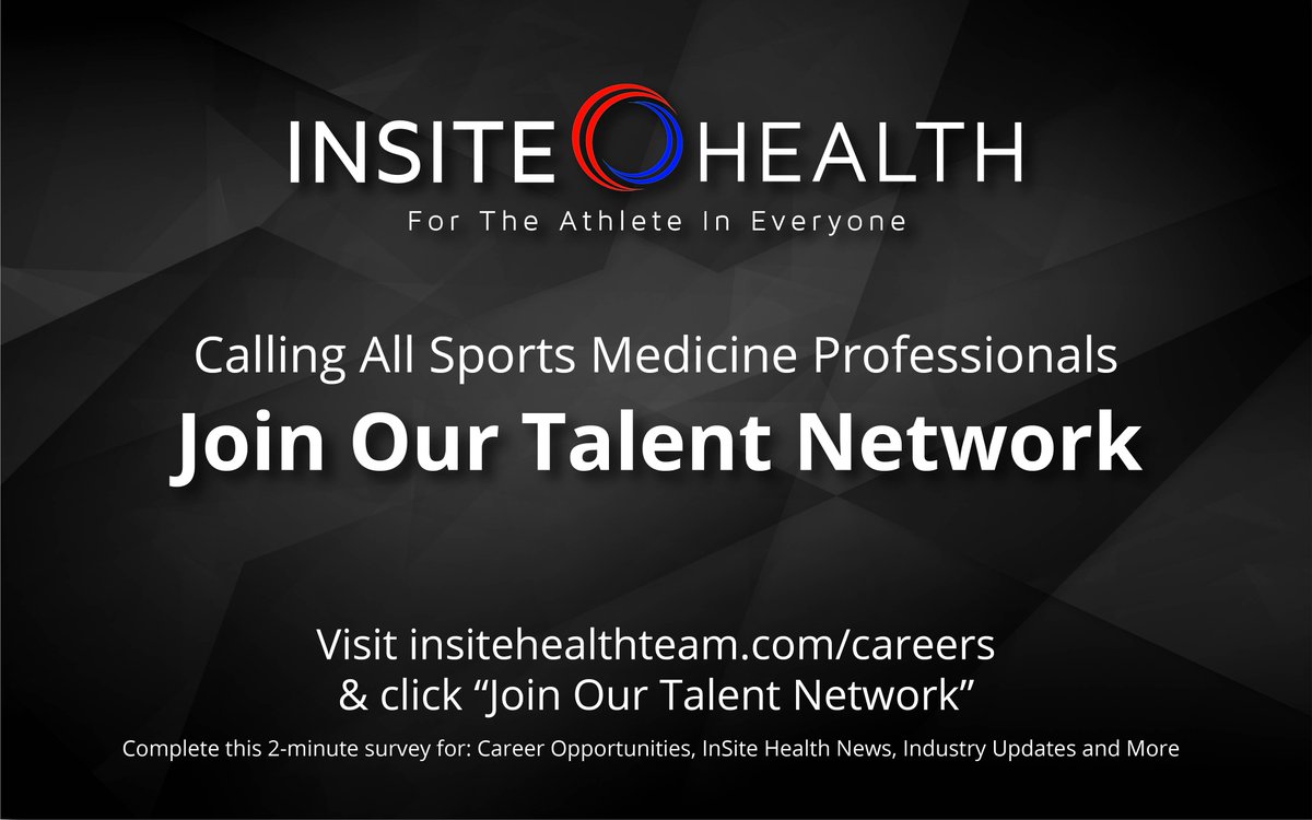 Attention ALL Sports Medicine Professionals:
Join our talent network by filling out this short survey!
bit.ly/2FEiXBa
#TalentTuesday