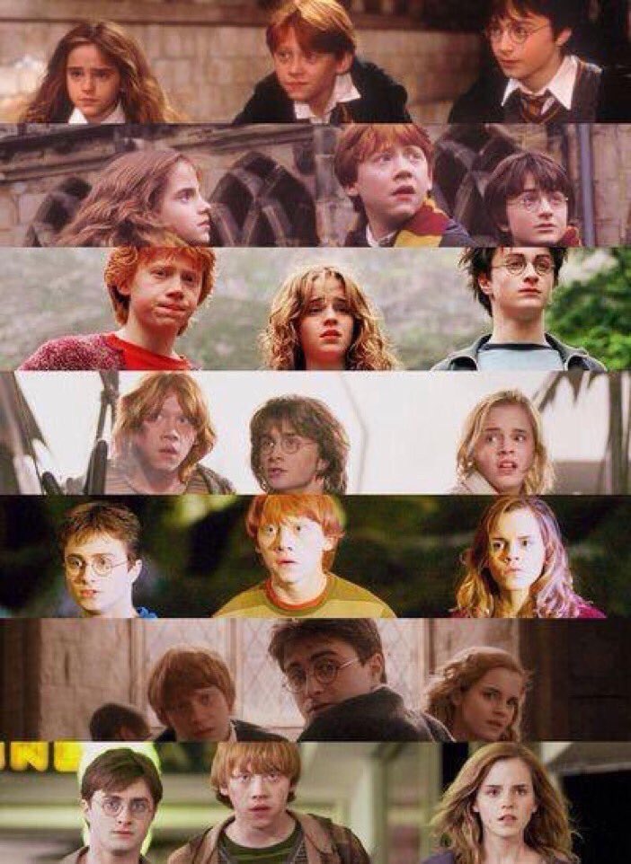 Harry Ron And Hermione Through The Years 