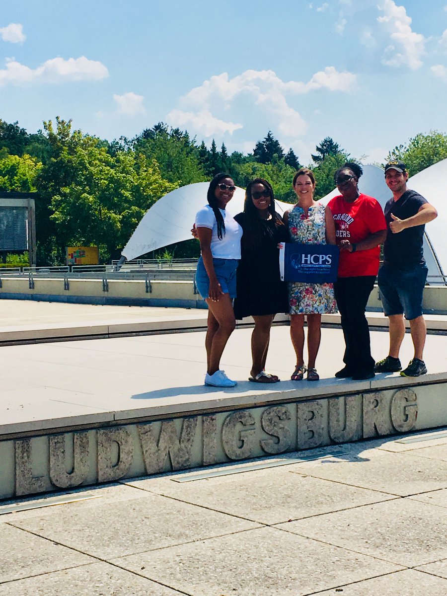 HenricoSchools's tweet photo. School Board member Beverly Cocke was part of a @urspcs 'educational leadership study-abroad' at Ludwigsburg U. in Germany this summer, with four Henrico teachers! Give it up for Jasmine (Achievable Dream), Charity (Lakeside), Tara (New Bridge), Matthew (Wilder) & the #hcpsflag! https://t.co/jXa9d4F561