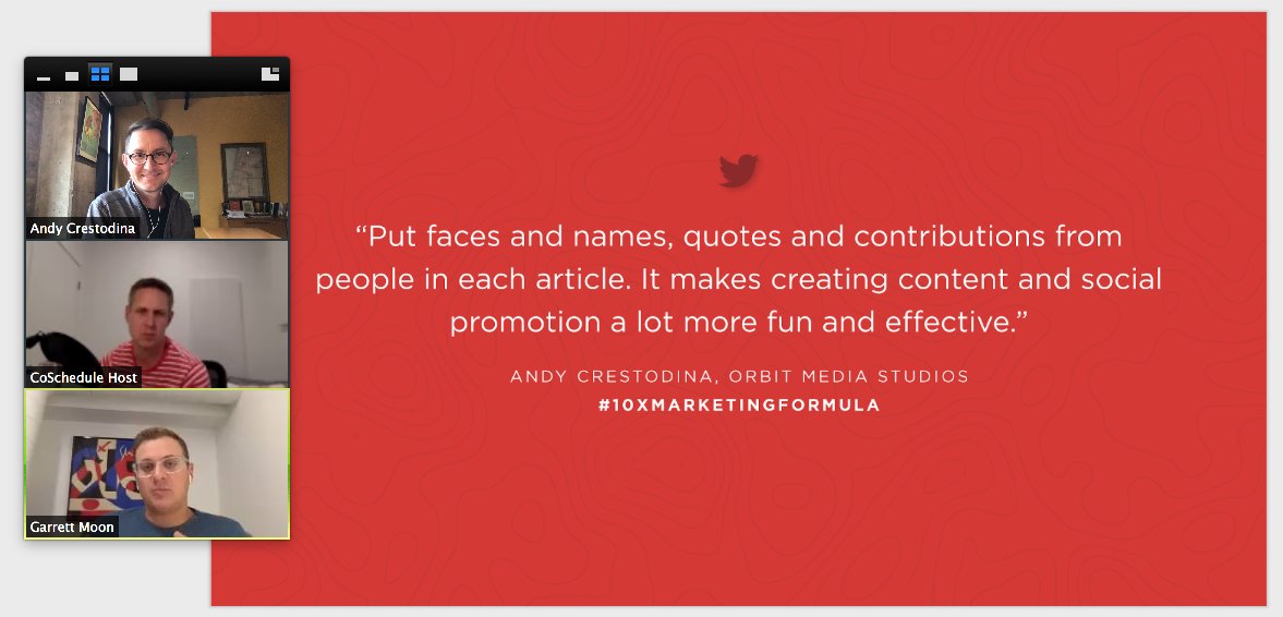 crestodina's tweet photo. #10xMarketing Include contributor quotes in your content. Why?
β’ Makes your content better
β’ Gives you someone to mention in the social post
β’ Networking and friendship! Because #FriendshipIsFun! https://t.co/Xuic9dVHw4
