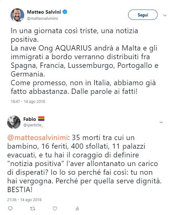 Iperbole_'s tweet image. Io non posso credere che ci avete imposto al governo un ESSERE IGNOBILE così. Maledetti stronzi, non vi sarà mai perdonato! #Genova