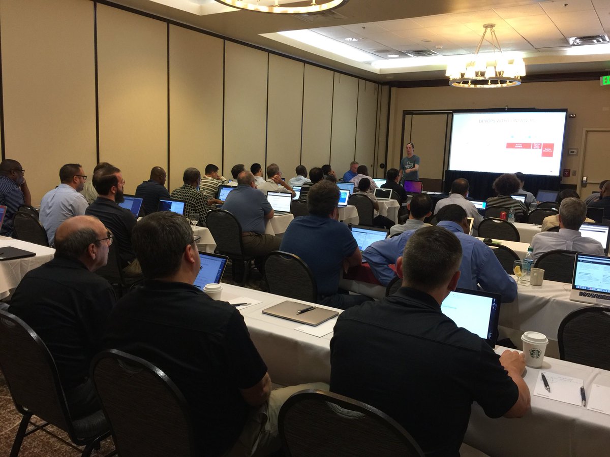 sueflaherty's tweet photo. Red Hat, AWS and Red Hat OpenShift on AWS hands on workshop. Full house!! Great interaction. Go #1Vizuri and #OpenShift and #RedHatPartners https://t.co/IkWd3WFdD9