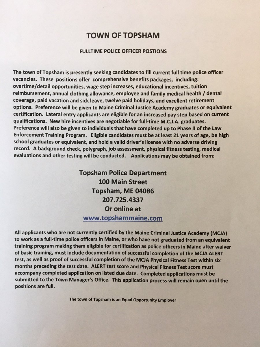 Topsham Police tweet media