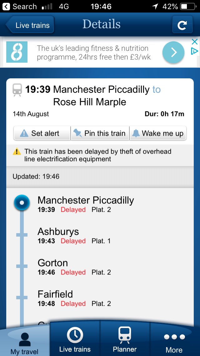 smcooney92's tweet photo. Delayed by theft of overhead line electrification equipment. Swear Northern Rail just make these up 🤔 https://t.co/bhNwVlpBtm
