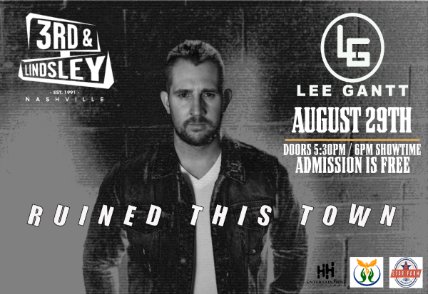 .<a href="/LeeGanttMusic/">LEE GANTT</a> to host #FREE showcase at <a href="/3rdandLindsley/">3rd and Lindsley</a> on Wed. Aug 29. Limited seating, reserve your FREE tickets now at bit.ly/2nivMum mailchi.mp/2911/lee-gantt…