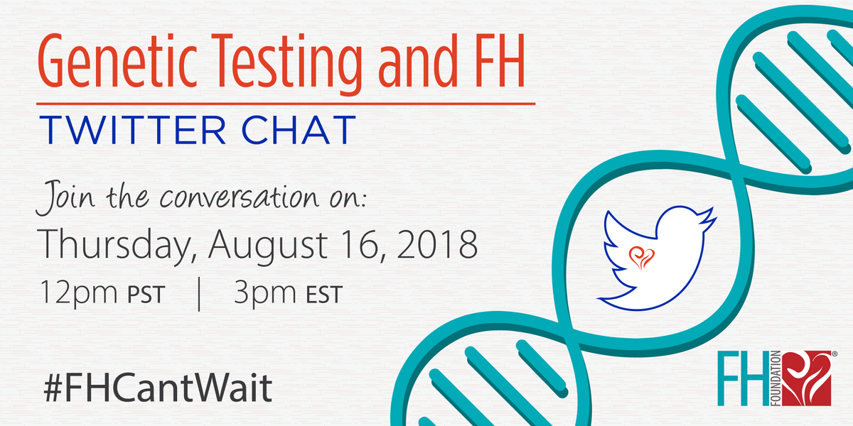 FamilyHeartFdn's tweet photo. We have great panelists lined up for our Genetic Testing Twitter chat on Thur. Will you join us? @skathire @SethJBaumMD @joshuawknowles @AmyCurrySturm @GeneticCouns @lipiddoc @nationallipid @ASPCardio @KAWilemon @jazzyp1992 @CatDavisAhmed #FHCantWait #KnowFH https://t.co/SuXxSu8ktm