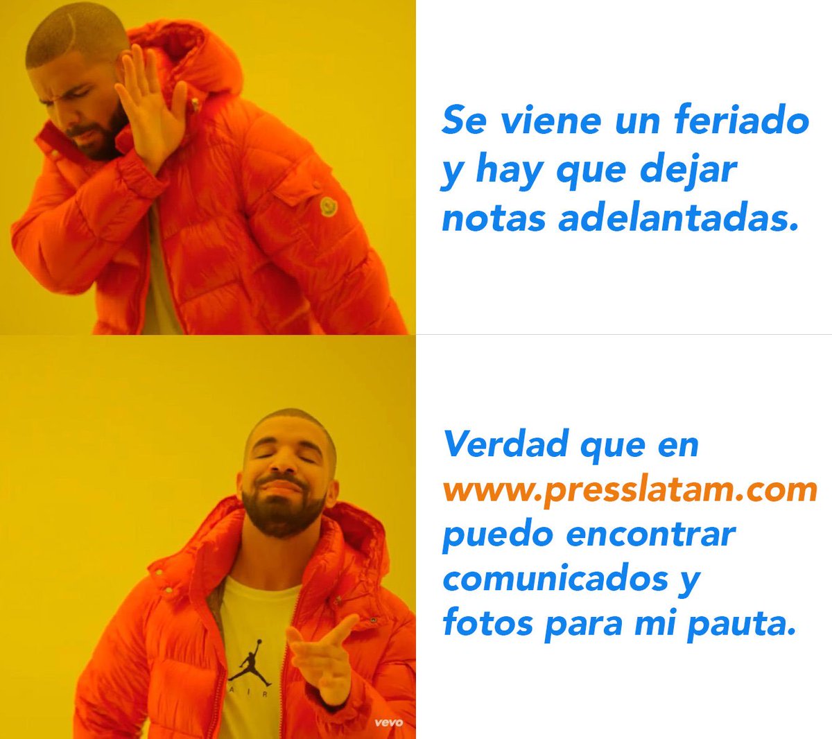 Una solución para los colegas 🙌🏼 😝 #feriado #prensa #periodistas #medios #diario #web #radio #television #online #pauta #editor #actualidad #informacion #cosasdelperiodismo #ayuda #drake