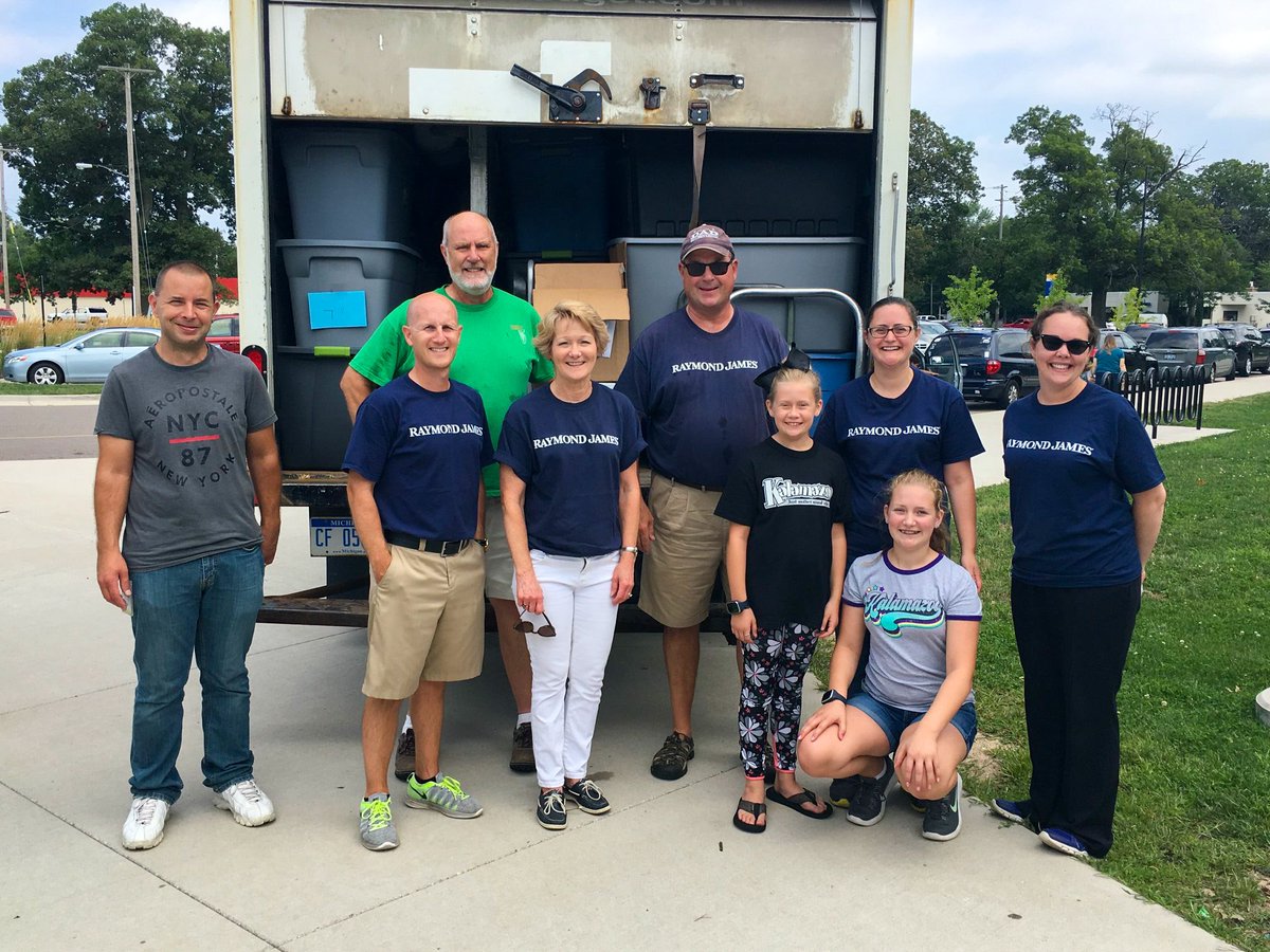 Day 2 of #DayOfCaring with the <a href="/RaymondJames/">Raymond James</a> Kalamazoo team! Thank you for helping <a href="/FirstDayShoe/">First Day Shoe Fund</a> provide shoes to elementary students for the new school year. 👟 #ChangeTheStory
