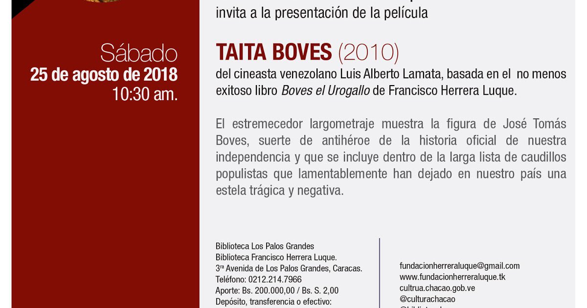 Presentación de la película "Taita Boves" (Sábado, 25/08/2018) dlvr.it/QftYJL