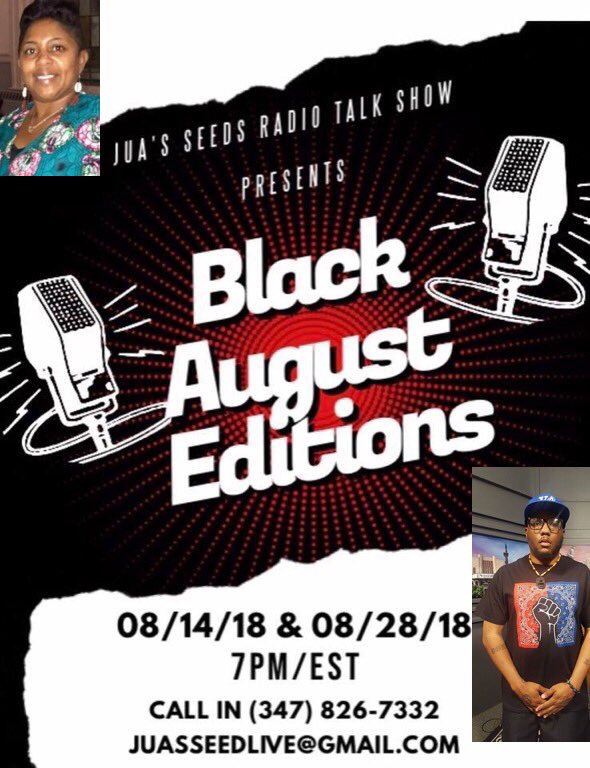 Haki_Shakur's tweet photo. #BlackAugust Tune in This evening at 7 P.M. Jua Seeds Radio Talk Show with Latoya Gray Black August Editions with Guest Haki Kweli Shakur https://t.co/Q9mtAQLXBh #blackaugust #BLACKAUGUST2018 #blackaugustmemorial #blackaugustresistance #prisonmovements #prisonstrike #Gaidi https://t.co/rpIdhVactn