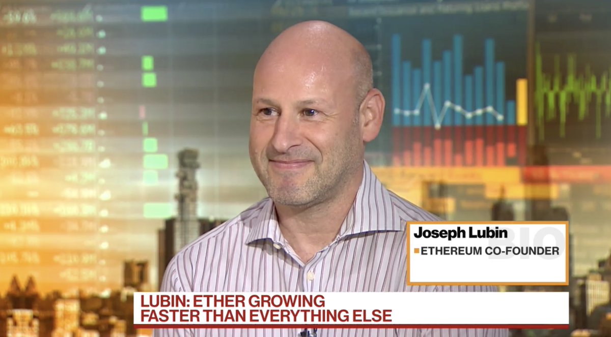 A big thanks to @crypto and @ErikSchatzker for having me on @BloombergTV  this afternoon. Prices may go down, but the amount of excited #Ethereum  developers building incredible decentralized applications is only increasing