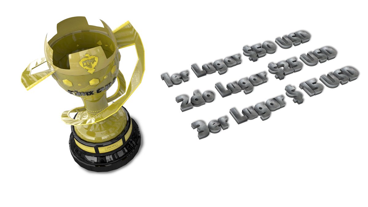 Lo premios han sido cubiertos el dia de hoy, ¡Felicidades a todos los ganadores!

Lugares y premios:
1er <a href="/Lion_EsportsGG/">Lion Esports™</a> = $50 dolares
2do <a href="/CDMXesports/">CDMX e-sports club</a> = $25 dolares
3er @OmegaGSDeSports = $15 dolares

GRACIAS A TODOS <a href="/JAKE_a_2/">JAKEa2</a> <a href="/DichmarOficial/">DICHMAR</a>