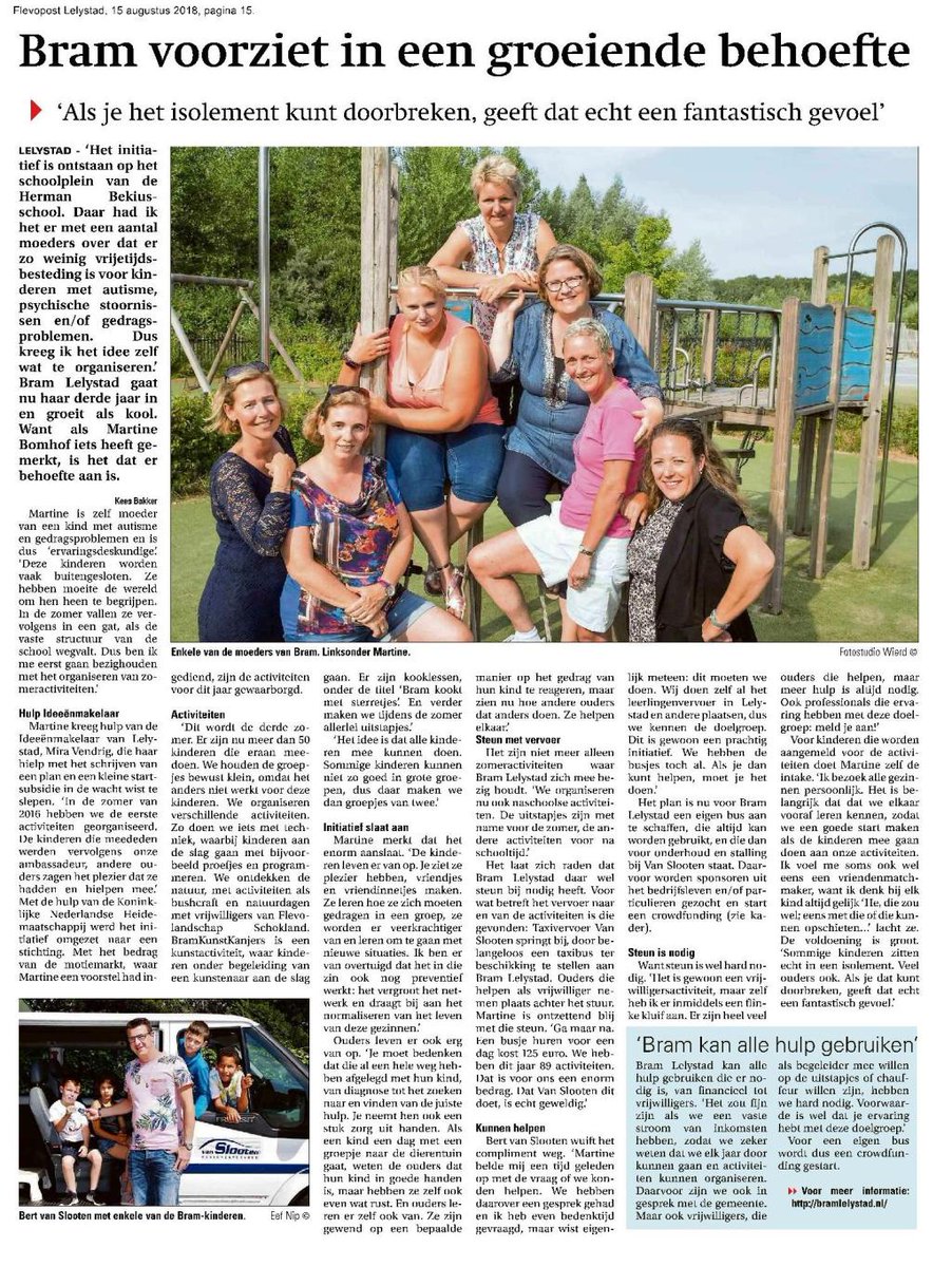 bram_lelystad's tweet photo. BRAM staat in de krant! https://t.co/xkOtOd4ZAi https://t.co/jSNG4K6ee9