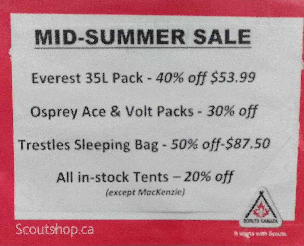 ScoutShopWnd's tweet photo. Mid-Summer Sale extended until August 31.  More time to pic,k up some great deals! https://t.co/8elV2jf15k