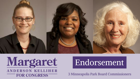 MAKforCongress's tweet photo. The many parks and lakes of #MN05 are second to none and are some of our most important community assets. I am pleased to have the support of 3 #Minneapolis Park Board Commissioners Meg Forney, Steffanie Musich and @LaTrishaVetaw . https://t.co/N5H1xMQOap