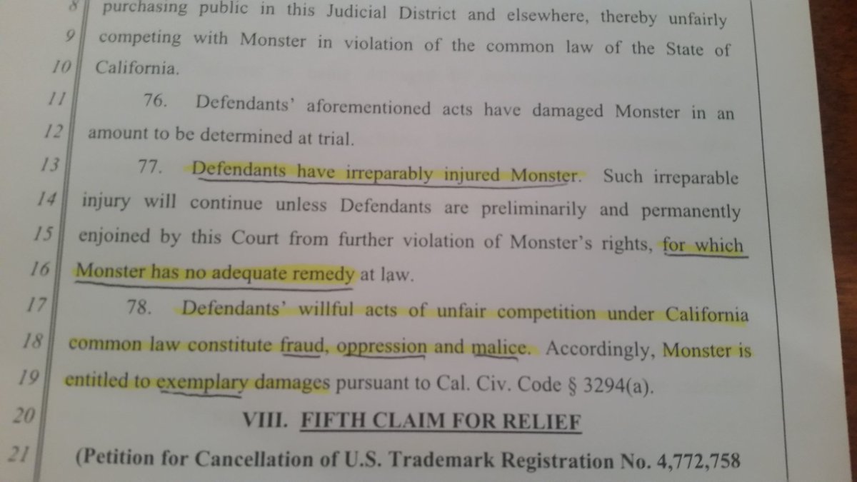 ThunderBeastCo's tweet photo. Thunder Beast is countersuing Monster Energy after they escalated their bullying! We think the jury will easily decide who is guilty of "Fraud, oppression, and malice" https://t.co/CdEcdezkXN