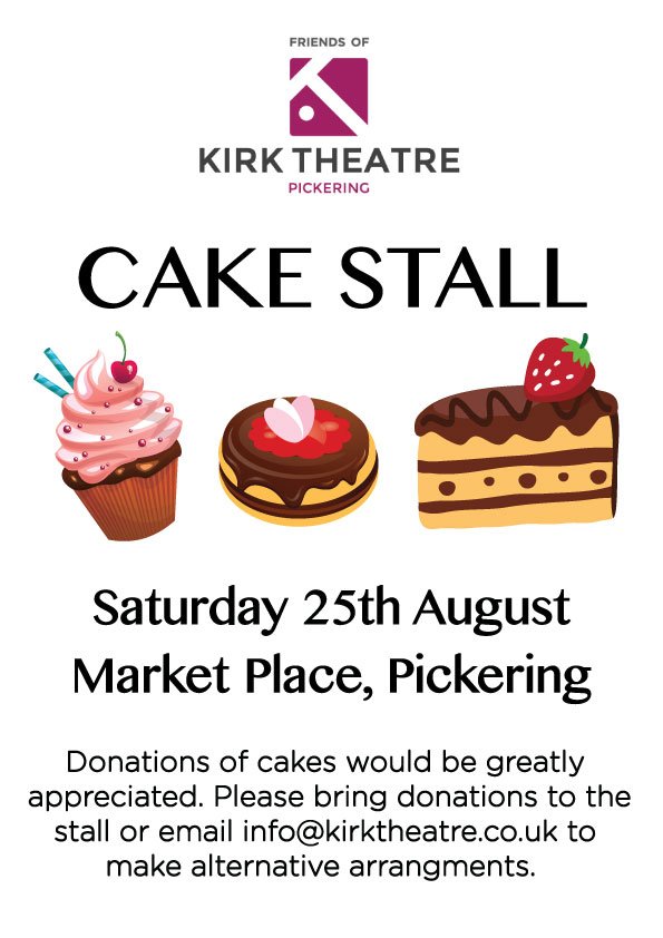 TheKirkTheatre (@thekirktheatre) on Twitter photo Pls RT Love cake?
Then this event is for you!
See you in the Market Place for our famous Cake Stall.
#pickering #CapitalofCake
<a href="/ryedalehour/">Ryedale Hour</a> <a href="/VisitRyedale/">VisitRyedale</a> <a href="/VisitPickering/">VisitPickering</a> @RyedaleMagic <a href="/gazetteherald/">Gazette & Herald, Ryedale</a> <a href="/GoPickering/">Go Pickering</a> <a href="/ryedalemumbler/">Ryedale & The Coast Mumbler</a> <a href="/Raring2goYorks/">R2g Yorkshire Coast</a> <a href="/BBCYork/">BBC York</a> <a href="/nymr/">North Yorkshire Moors Railway</a> <a href="/No1Rotary/">Pickering Rotary UK</a> Pls RT Love cake?
Then this event is for you!
See you in the Market Place for our famous Cake Stall.
#pickering #CapitalofCake
<a href="/ryedalehour/">Ryedale Hour</a> <a href="/VisitRyedale/">VisitRyedale</a> <a href="/VisitPickering/">VisitPickering</a> @RyedaleMagic <a href="/gazetteherald/">Gazette & Herald, Ryedale</a> <a href="/GoPickering/">Go Pickering</a> <a href="/ryedalemumbler/">Ryedale & The Coast Mumbler</a> <a href="/Raring2goYorks/">R2g Yorkshire Coast</a> <a href="/BBCYork/">BBC York</a> <a href="/nymr/">North Yorkshire Moors Railway</a> <a href="/No1Rotary/">Pickering Rotary UK</a>