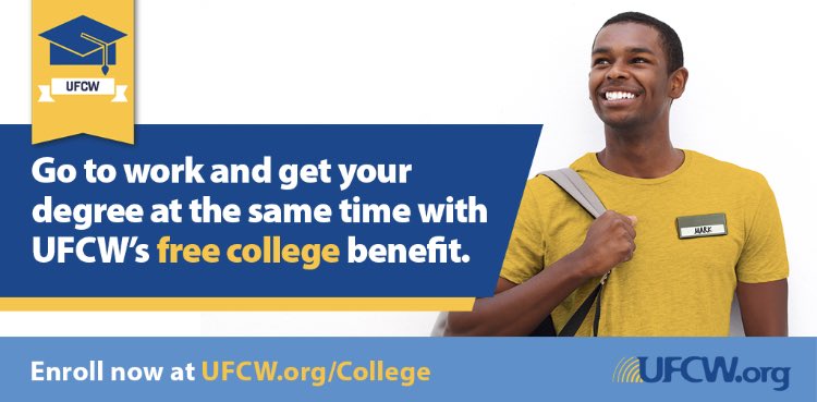 UFCW342's tweet photo. Dear Local342 Member,
 
Open enrollment for the UFCW Free College Program is going on now, and accepting applications, until Friday, August 17th.The UFCW Free College Program is one of the meaningful benefits that the UFCW offers every hard-working member of our union family. https://t.co/sHGgpKLqXJ