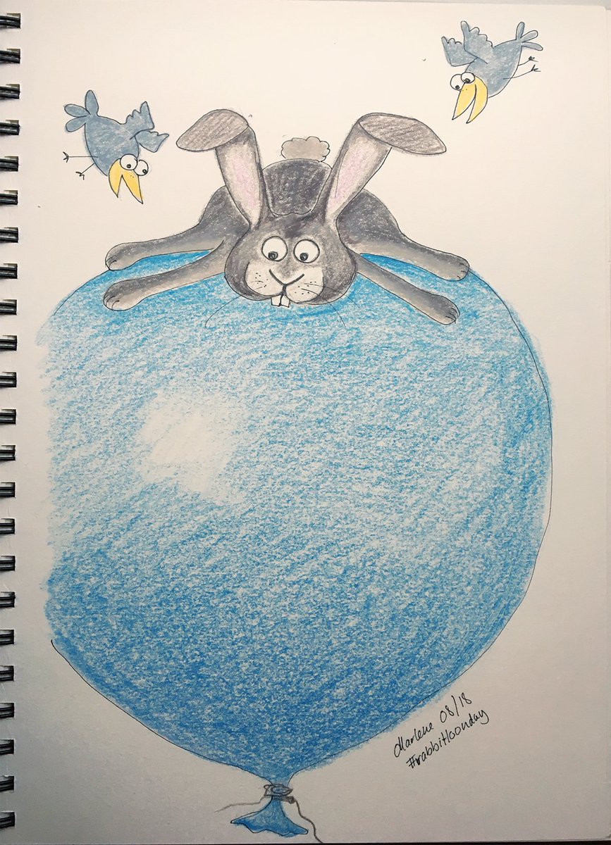 Vinkelmule's tweet photo. A little fluffy balloonist feeling quite on top of things for #RabbitloonDay @Animaloonies #animaloon_collective #drawing #colourpencil #thedailysketch #rabbits #rabbitloon https://t.co/ZLY0cmcYVJ