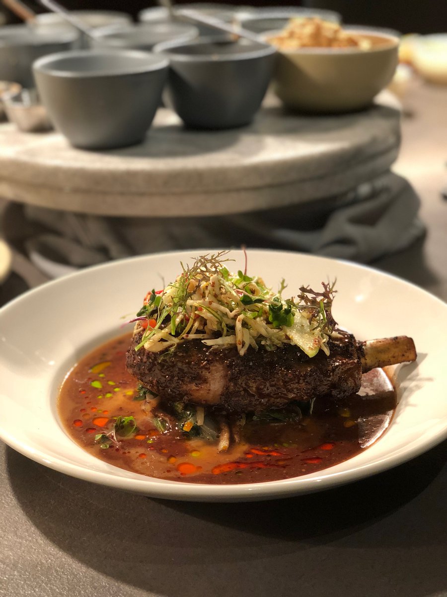 Stop by tonight for dinner between 5:30 - 10 p.m. and try the Grilled Pork Chop! Coffee rubbed, topped with apple brussel sprout salad and house-made red wine mustard sauce. Bone appétit! 😉🍖 #SouthernNational 📷: Reggie Washington