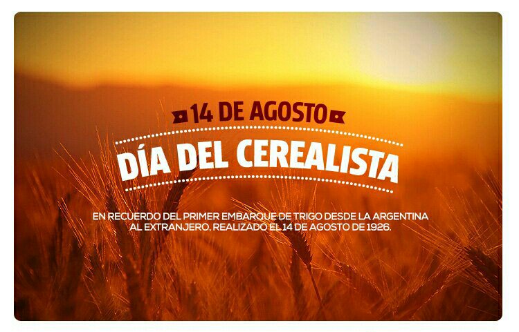__lole__'s tweet photo. 🚩

Día Del Cerealista en Argentina

Un #14Agosto de 1926 se enviaba al extranjero, por primera vez, un cargamento de trigo producido en Argentina. Tarea noble y digna de #Cultivar la #Tierra.

#DiaDe
#DíaDeLCerealista
#Cereal
#Argentina
#Arg https://t.co/ONF95iFbxd