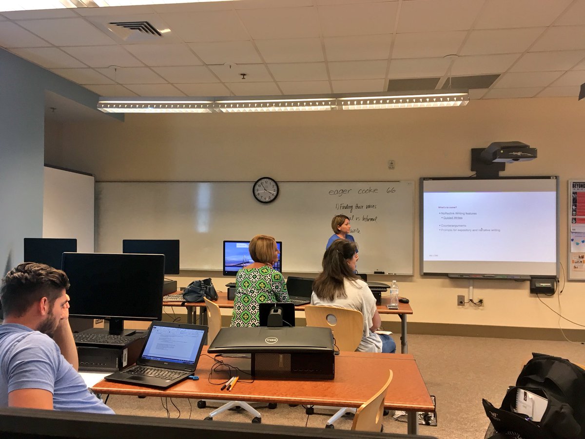 techinteaching's tweet photo. Loved seeing Lizzie &amp; Beth from @noredink training our teachers today. We got some great session feedback! Two more sessions tomorrow (am) at CE Williams and (pm) at @HGMSBulldogs! #transformccsd #noredink https://t.co/qVfbkJTYOG