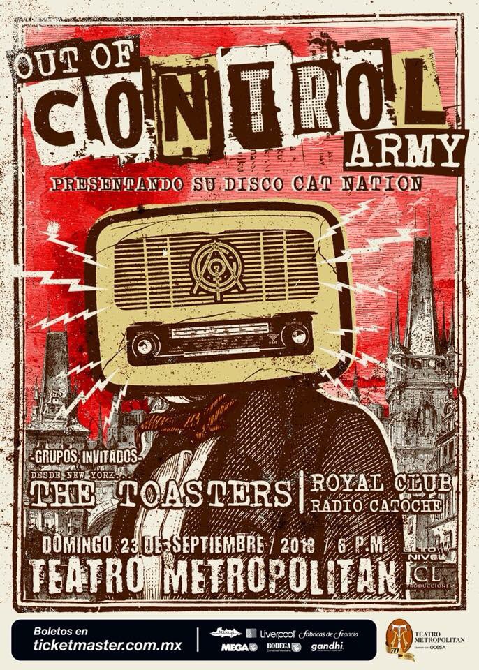 Out of Control Army (@control_army) on Twitter photo Ya tenemos las bandas invitadas que nos acompañarán a la presentación del nuevo disco!! Gran elenco grandes amigos!! <a href="/TheToastersNYC/">The Toasters</a> <a href="/RadioCatoche/">Radio Catoche</a> <a href="/royalclubska/">ROYAL CLUB MEXICO</a> <a href="/Ticketmaster_Me/">Ticketmaster México</a> <a href="/TMetropolitanMx/">Teatro Metropólitan</a> #outofcontrolarmy Ya tenemos las bandas invitadas que nos acompañarán a la presentación del nuevo disco!! Gran elenco grandes amigos!! <a href="/TheToastersNYC/">The Toasters</a> <a href="/RadioCatoche/">Radio Catoche</a> <a href="/royalclubska/">ROYAL CLUB MEXICO</a> <a href="/Ticketmaster_Me/">Ticketmaster México</a> <a href="/TMetropolitanMx/">Teatro Metropólitan</a> #outofcontrolarmy