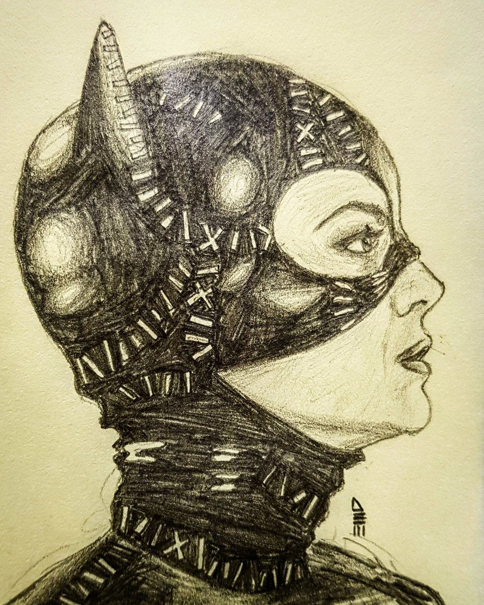 RandomFactor's tweet photo. #workdoodle of #michellepfeiffer 's #Catwoman
#hb #pencil on #postitpad paper.
#art #doodle #pencildrawing https://t.co/bZX4SJNXz7