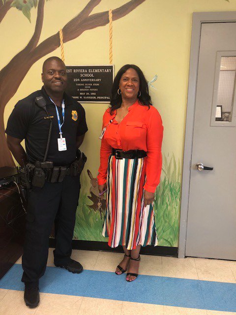 🐴THANK YOU Officer Thomas, Sergeant Commond & all City of Riviera Beach Police Officers - for ' Protecting and Serving'West Riviera Elementary School. We appreciate YOU being here - We are safer because of you💙 💙@Area4SuptPBCSD @WestRivieraES