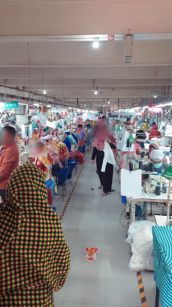 TuftsLaborLab's tweet photo. Photos from a labor lab researcher’s recent visit to a garment factory in Bangladesh. This factory was proven compliant through our research! https://t.co/cmOjYlxkcV
