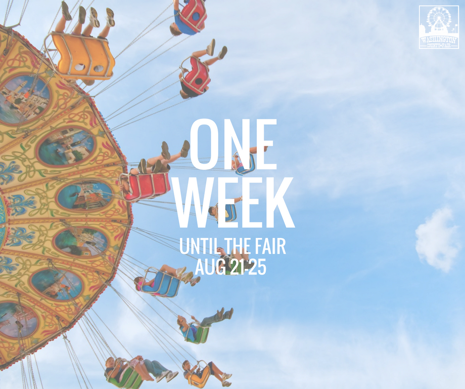 MyWashCoFair's tweet photo. One Week until the Fair! Gates open at 10am on Tuesday, August 21. https://t.co/sG7gYh4saS #nwark #fayettevilleAR #MyWCF18 https://t.co/snJSNW9I4m