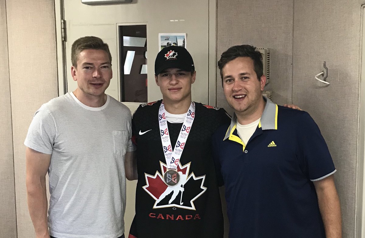 Thanks to Hamilton native <a href="/_jamiesonrees/">Jamieson Rees</a> for coming by @TSN1150 with his #HlinkaGretzky gold medal in tow to talk about his experience in Edmonton and preparing for the <a href="/StingHockey/">Sarnia Sting</a> season! #OHL