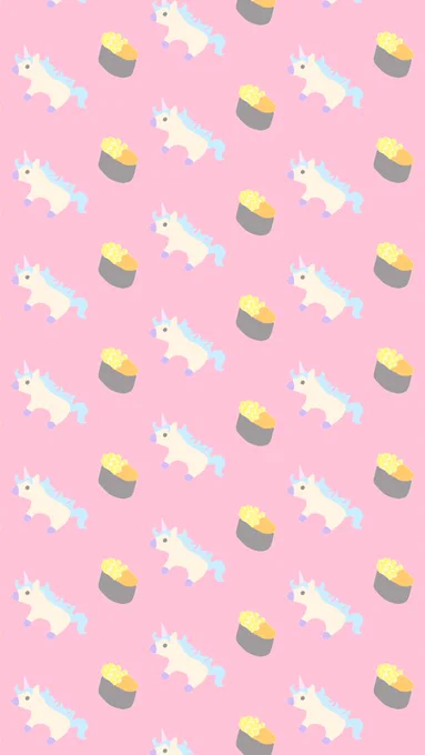 ユニコーンとウニコーン柄です。 