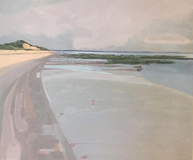 Who else is daydreaming about the beach? Beach as far as the eye can see. New painting by John Rufo #LoveForTheBeach #BeachPaintings #InteriorDesign #BostonGallery #DesignBoston #SeascapePaintings #DaydreamingAboutTheBeach