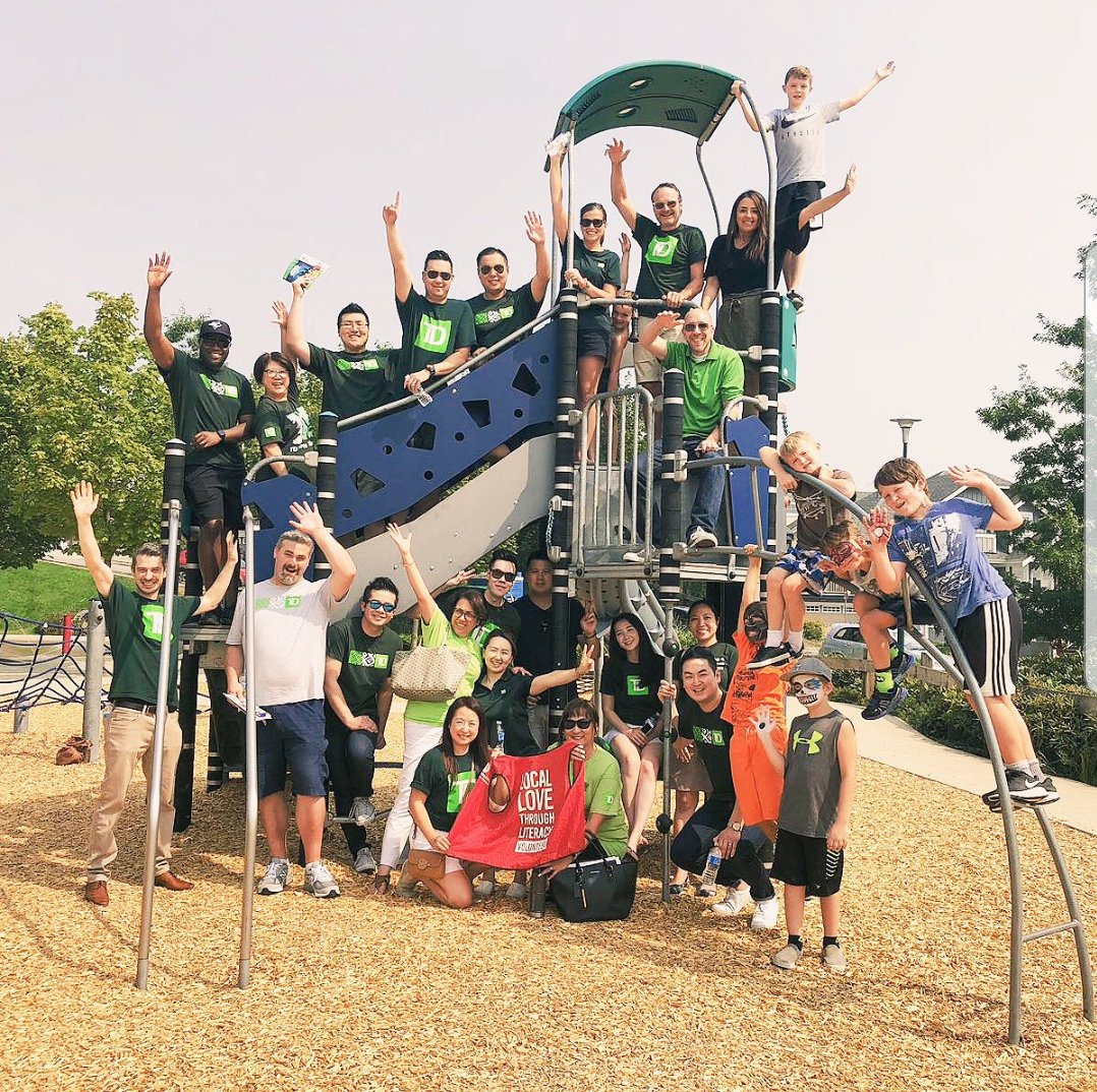 Great day supporting and encouraging our youth to get excited about reading through the United Way Literacy Tents @GallowayPark Coquitlam. #Future @TD_Canada_Trust bankers :) #UnitedWay #Community