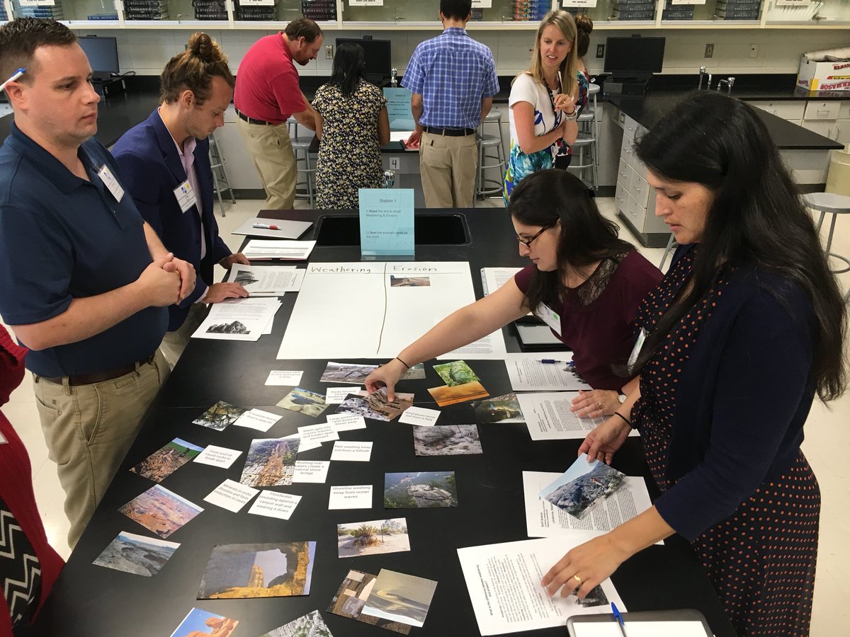 jaclyn_austin's tweet photo. Teachers engaging as learners in Secondary Science @ #HoCoNTO and experiencing different supports available from @VOALearnEnglish @Newsela for students as we explore the concept of erosion https://t.co/XWzuleuw8d