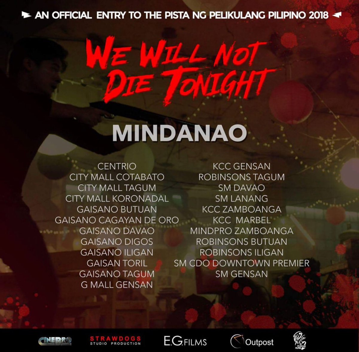 HEADS UP, KAPAMILYA! WE WILL NOT DIE TONIGHT IS NOW SHOWING. FIND YOUR FAVE CINEMAS IN THE LIST BELOW. I HOPE YOU ALL CAN WATCH! THANK YOUUUU!!! #TheBloodSistersOnMB #TBSPagkakaisa