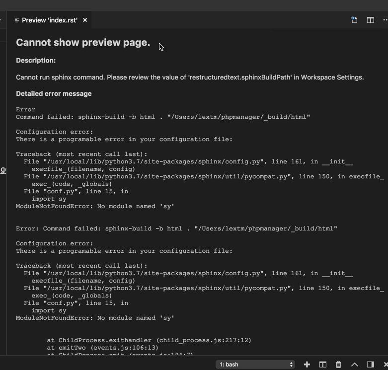 lextm's tweet image. Using #VSCode and #restructuredtext? The extension is updated again with a much better detailed error page. Hope you never see it, but if you do it might help you out.