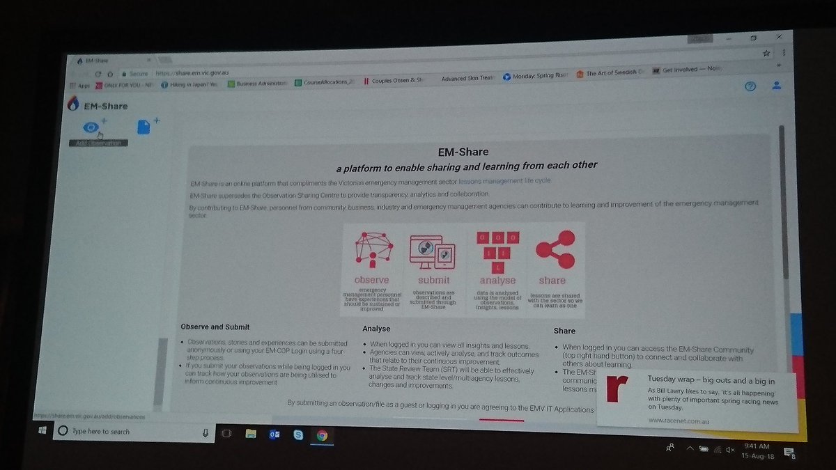 B4Crisis's tweet photo. Lisa Marie Jackson sharing @EMV_news their technology solution to Lessons Management Forum #Lessons2018 @AIDR_News @AFACnews @Hotel_Windsor https://t.co/vKW2BCXu5M