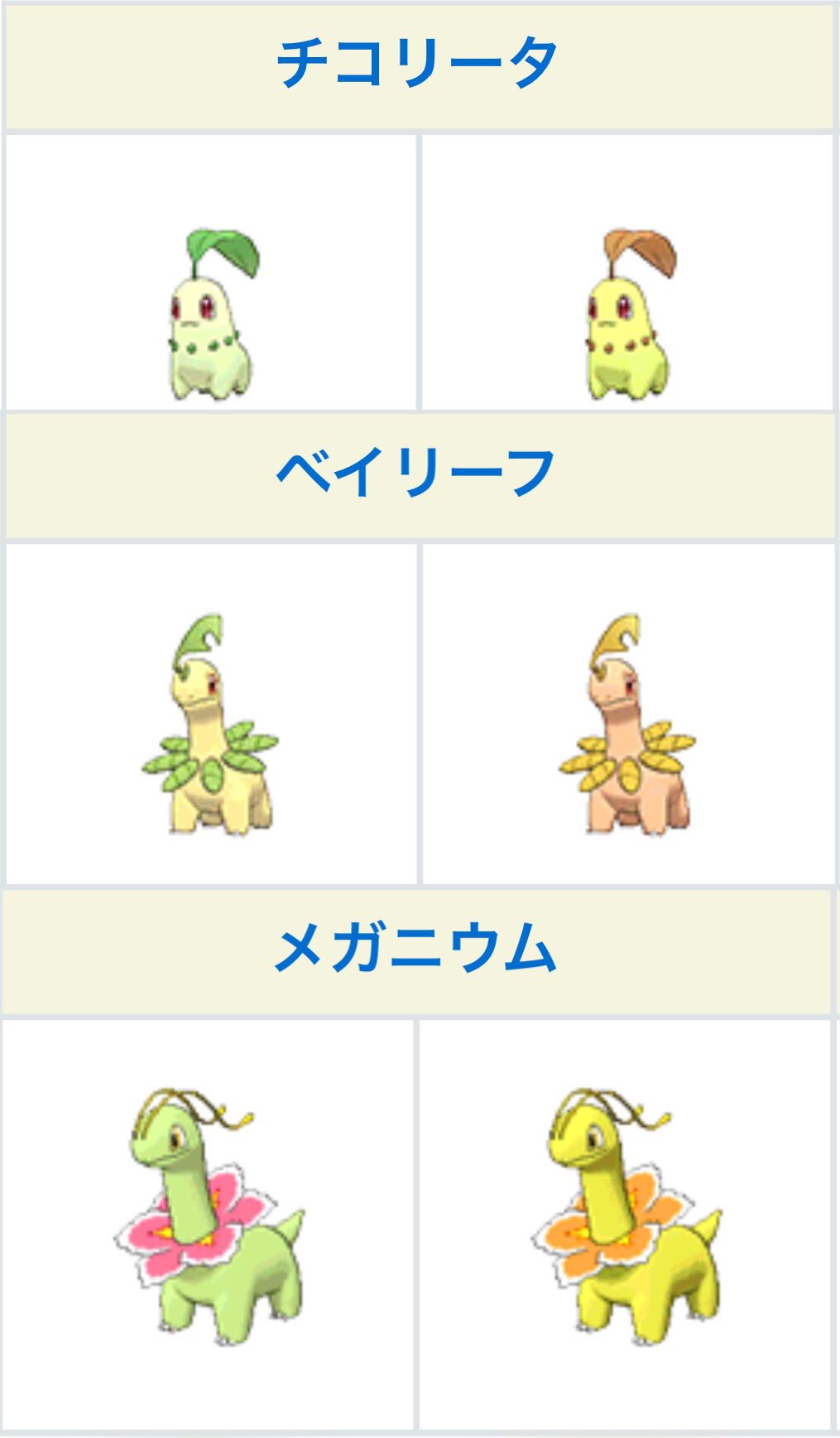 きのこ 次のコミュデイがチコリータと聞いたもんで 9月22日開催ですって ポケモンgo コミュニティデイ チコリータ ベイリーフ メガニウム 色違い T Co 9w2kpq4uph Twitter