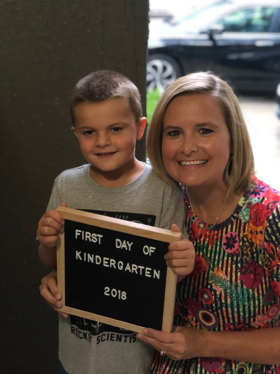 We both survived our first day of kindergarten today! #prairiepanthers <a href="/theSMSD/">SM School District</a> <a href="/prairie512/">Prairie Elementary</a>