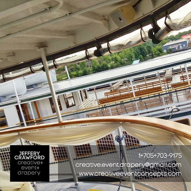 cr8eventdrapery's tweet photo. on board  @muskoka_steamships Wenonah II drape by @creativeeventdrapery flowers by @bloomingmuskoka #Muskoka #Toronto #EventDrape #EventDrapery #TentDraping #CeilingDraping #Backdrops #WeddingBackdrops #Chuppahs #ChairCovers #Lighting #AisleRunners #Even… https://t.co/0GUCXBp4Do https://t.co/4Hu8RuejLF