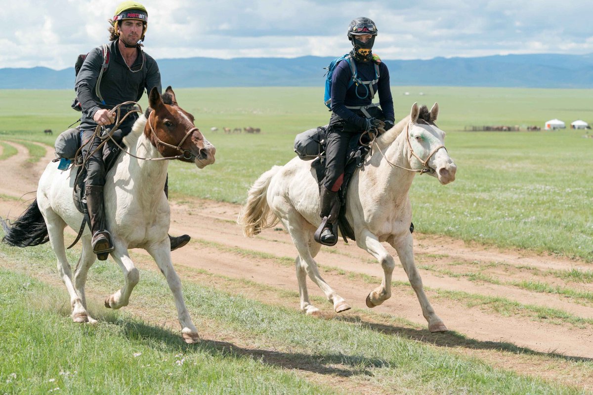 Another glorious day on the Mongol Steppe, saddling up and heading towards HS23 of 28. The very best of luck to Adrian and Tink aka Annabel on their final stint towards victory for Ciaron Maher Racing in the Mongol Derby 🇲🇳🍀🐎 #topteam #keepherlit