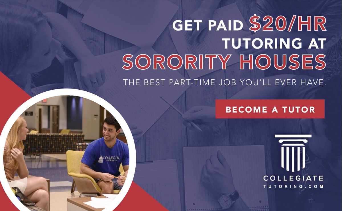 TutorCollegiate's tweet image. We are hiring students to tutor our Sorority house partners at Ole Miss, MSU and LSU! Apply to join our team at CollegiateTutoring.com/apply

Seeking tutors in Accounting, Finance, Econ, All Math courses, Chemistry, Physics, Biology and Spanish. 

Looking forward to meeting you!