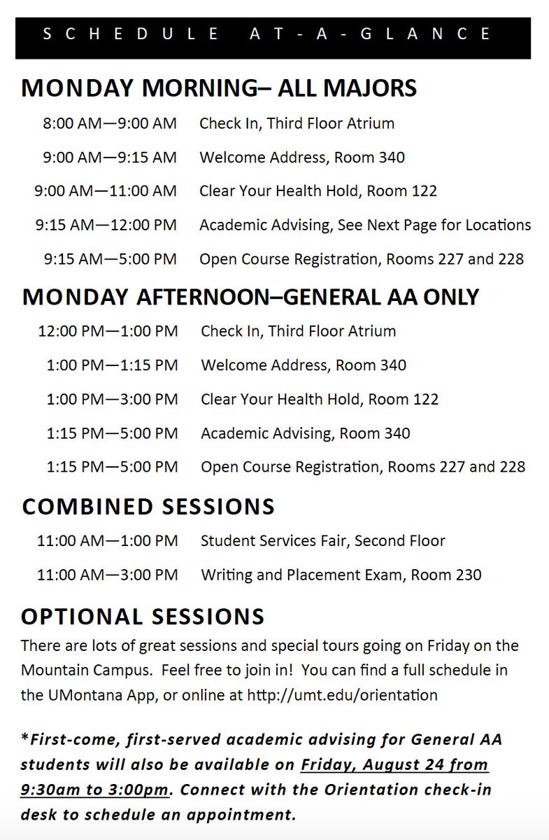 Fall Orientation will take place in a little over a week, on August 23. Check out the schedule for placement exam times, open registration, and advising sessions. We are looking forward to having students back for the new school year!