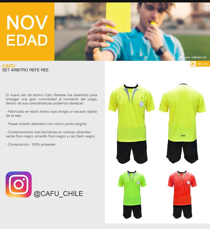 CAFU_Chile's tweet image. Porque muchos de ustedes lo han pedido! YA ESTÁ AQUÍ EL SET DE ARBITRO CAFU: goo.gl/umignN
El nuevo set de árbitro Cafu Referee fue diseñado para entregar una gran comodidad al momento del juego
#TroDeportes #TodoEnDeportes