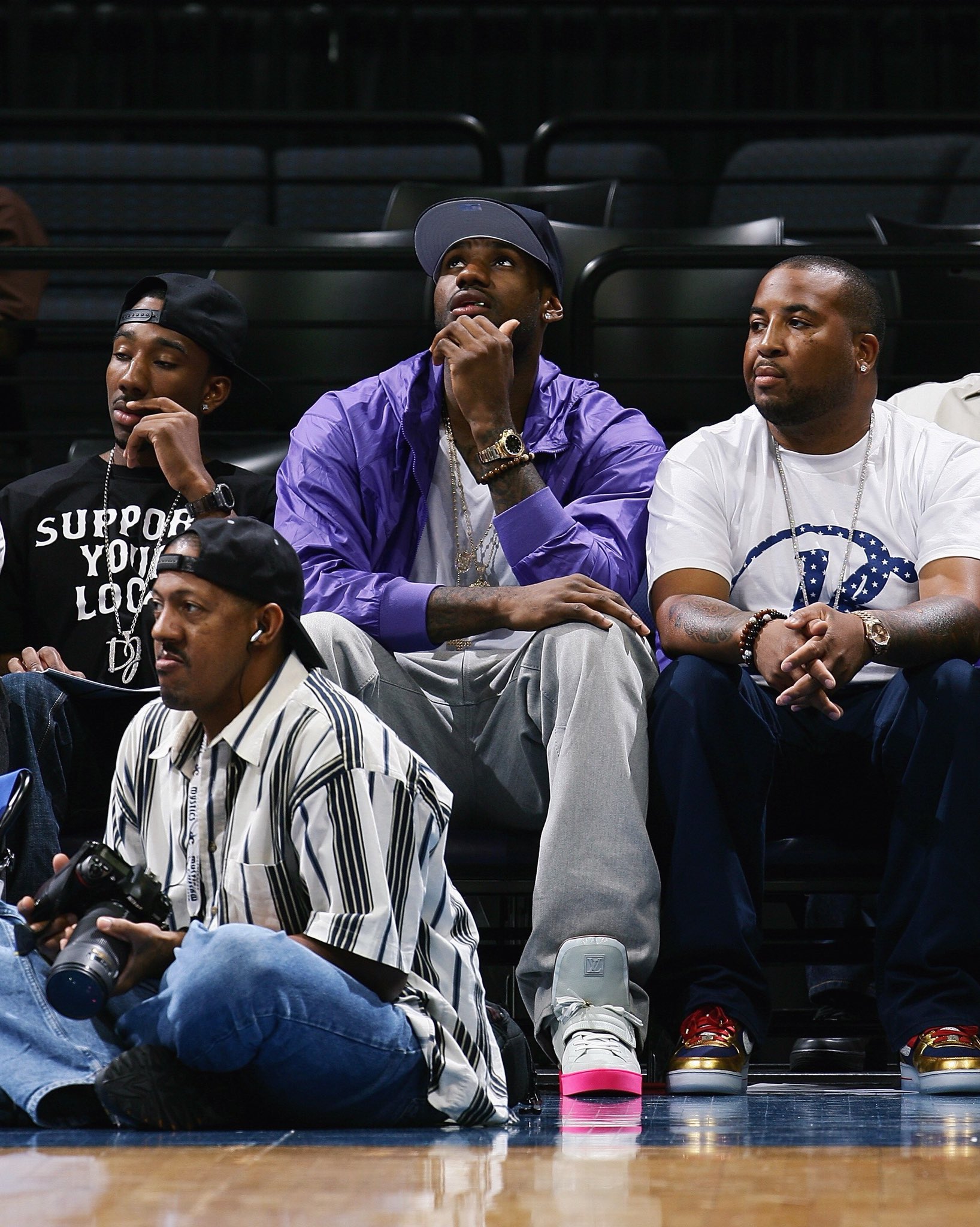 B/R Kicks on X: .@KingJames wearing the @KanyeWest x Louis Vuitton Jasper  on August 14, 2009 while watching a WNBA game  / X